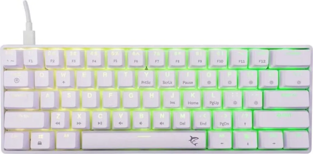 Clavier Gamer Compact pour Setup Blanc White Shark Shinobi-2 US Layout