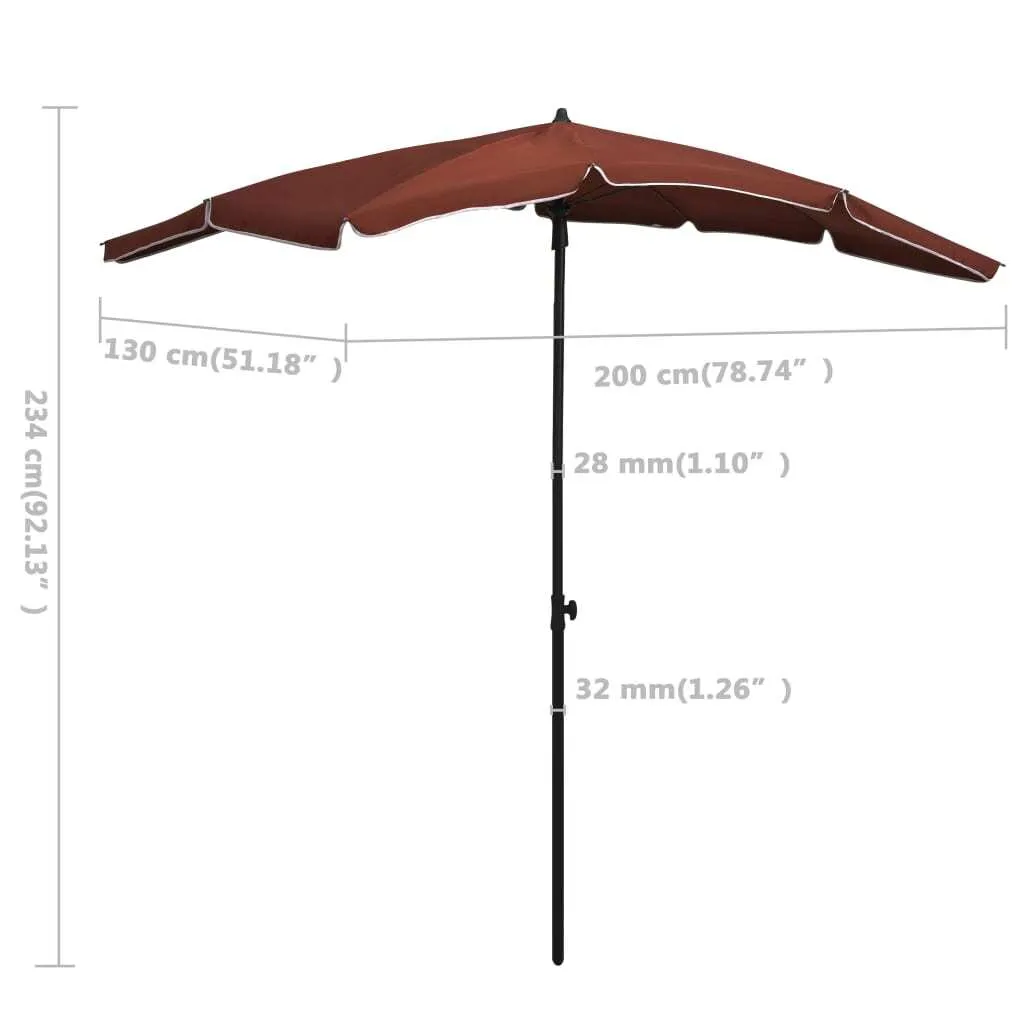 Parasol de balcon rectangulaire 200x130 cm coloris terre cuite vidaXL