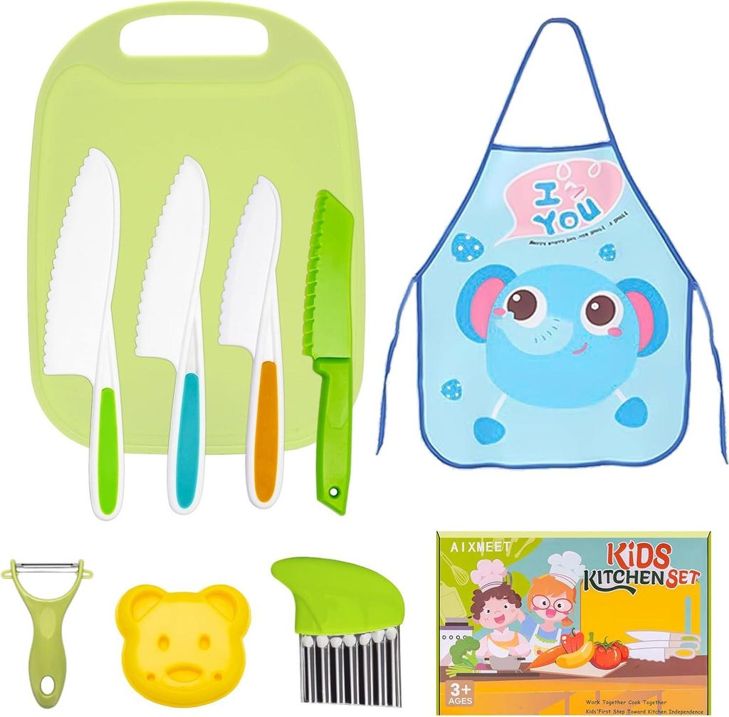 Set von 9 kinderfreundlichen Küchenmessern
