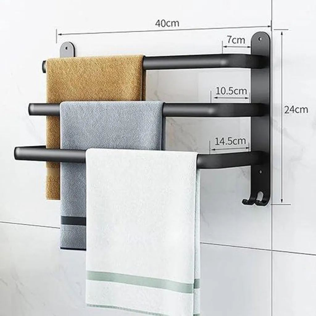 Étagère porte-serviettes murale de 40 cm pour rangement de douche chic