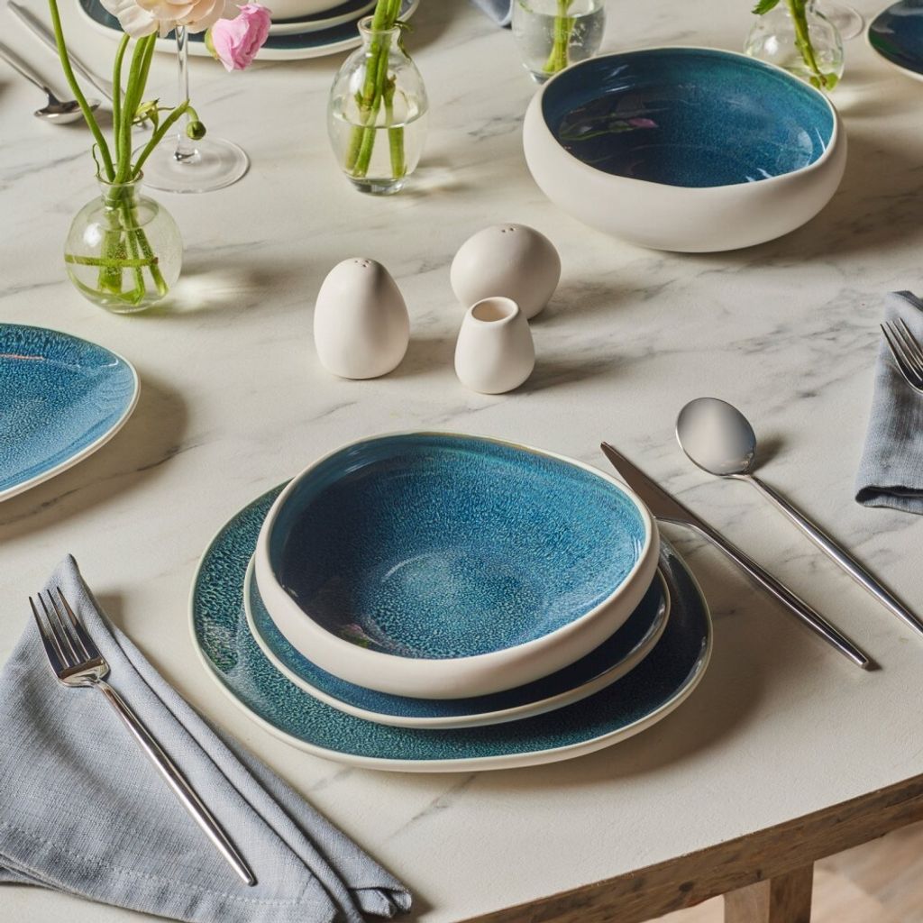 Geschirr-Set Karaca Earth Collection Oscar 55-teiliges 12-Personen Geschirrset Tafelservice Kombigeschirr Kombiservice