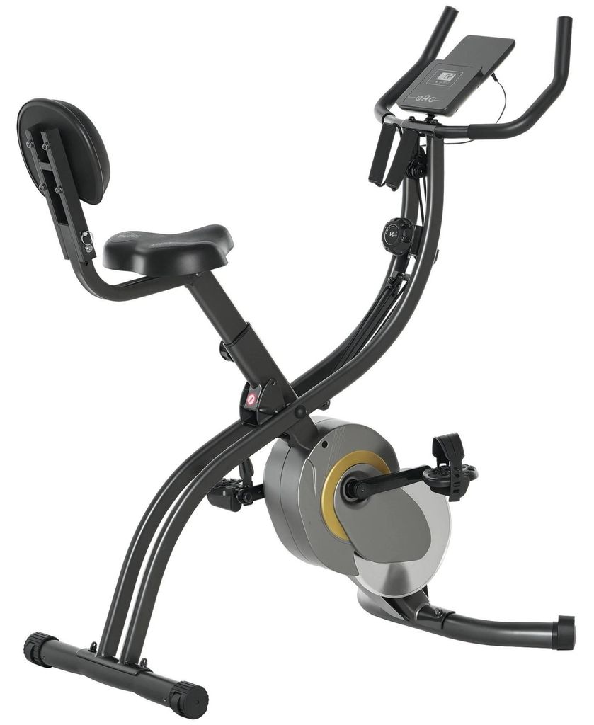 Fahrradtrainer - X-Bike 2-in-1 - Klappbar - Mit Display - Widerstandsverstellung - Trainingsbänder für Arme - Cardio-Training - Mehrfarbig