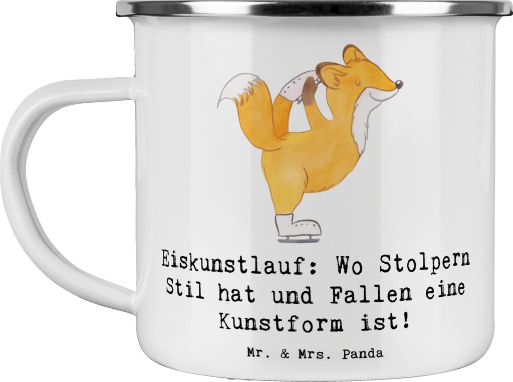 Mr. & Mrs. Panda Emaille Tasse Eiskunstlauf Kunst - Weiß - Produktbild 