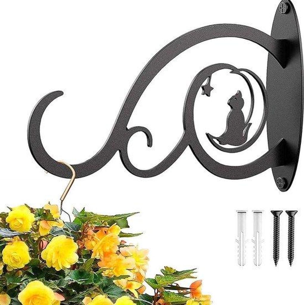 Smeedijzeren Plantenhouder IJzeren Muurhaken mit Schroeven und Rustikale Woonaccessoires.