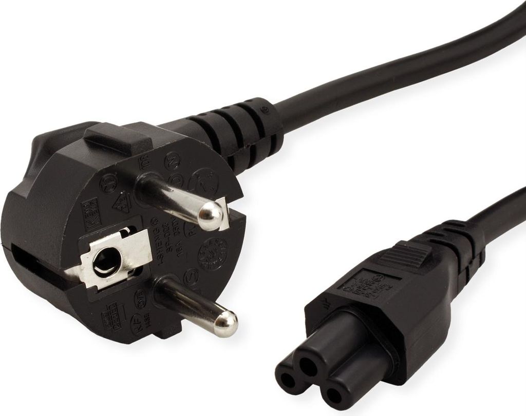 VALUE Netzkabel, 3pol. Notebook-Buchse, schwarz, 1,8 m Produktbild 