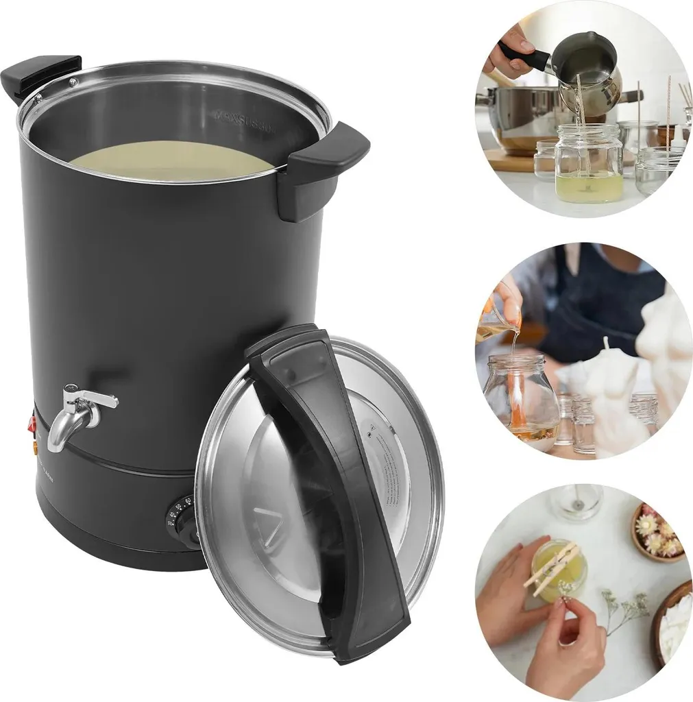 Fondeur de cire électrique 11,7L en acier inox 1800W - Modèle Pro 220V