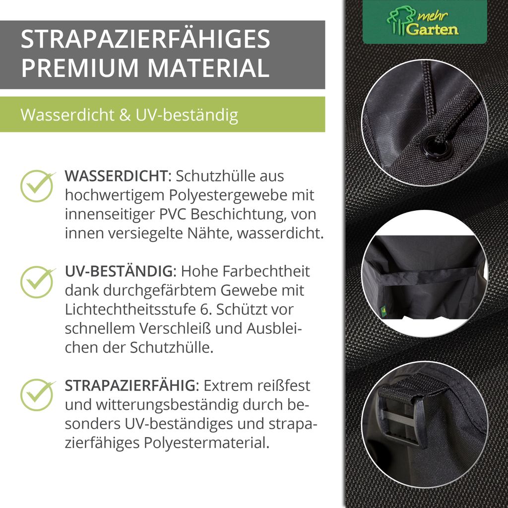 Premium Schutzhülle für Gasgrill Rechteckig, Größe:90 x 66 x 109 cm