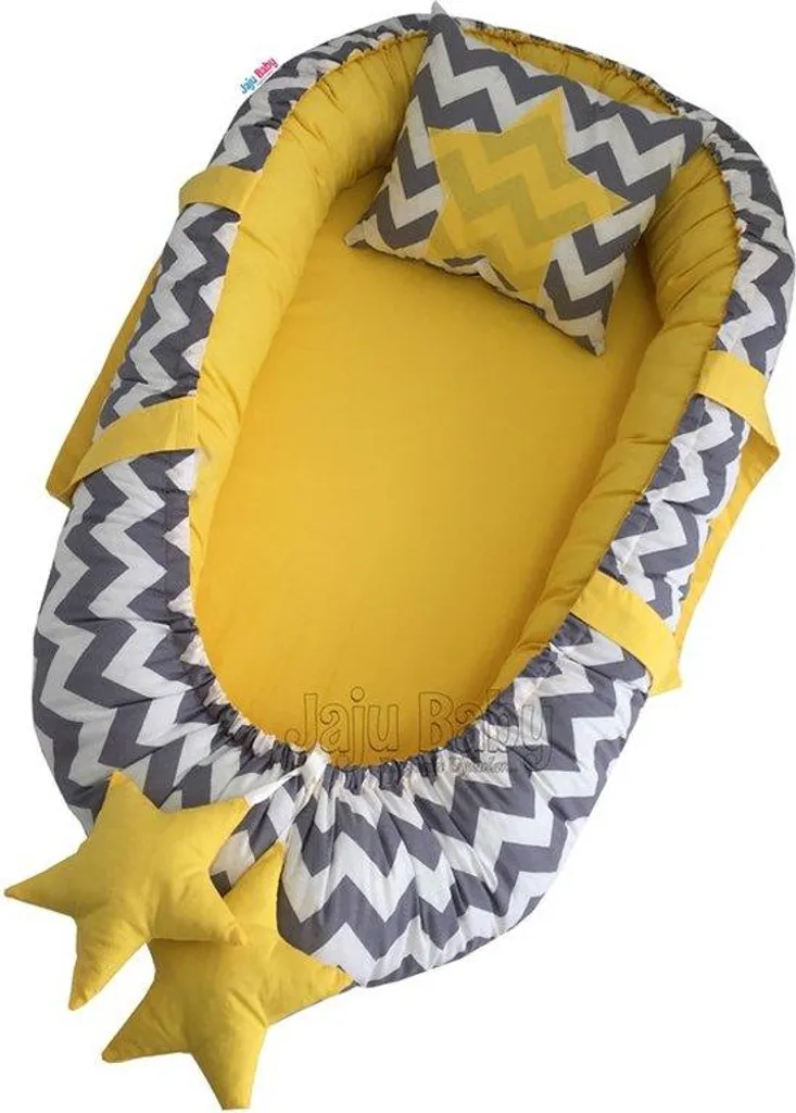 Nid bébé nomade Jaju pour cododo sécurisé, coton gris avec oreiller - 2