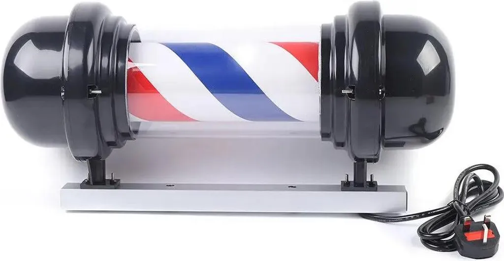 Enseigne de Barbier Rotative LED pour Façade Salon de Coiffure - 51 cm - 11