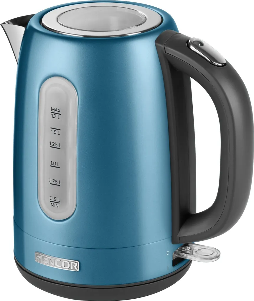 Bouilloire électrique en inox bleu Sencor SWK 1772BL, capacité de 1,7L
