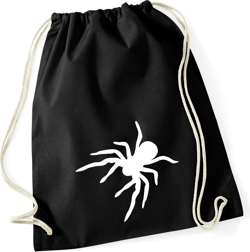Huuraa Turnbeutel Spinne Silhouette 12 Liter Black Baumwolle Rucksack Geschenkidee