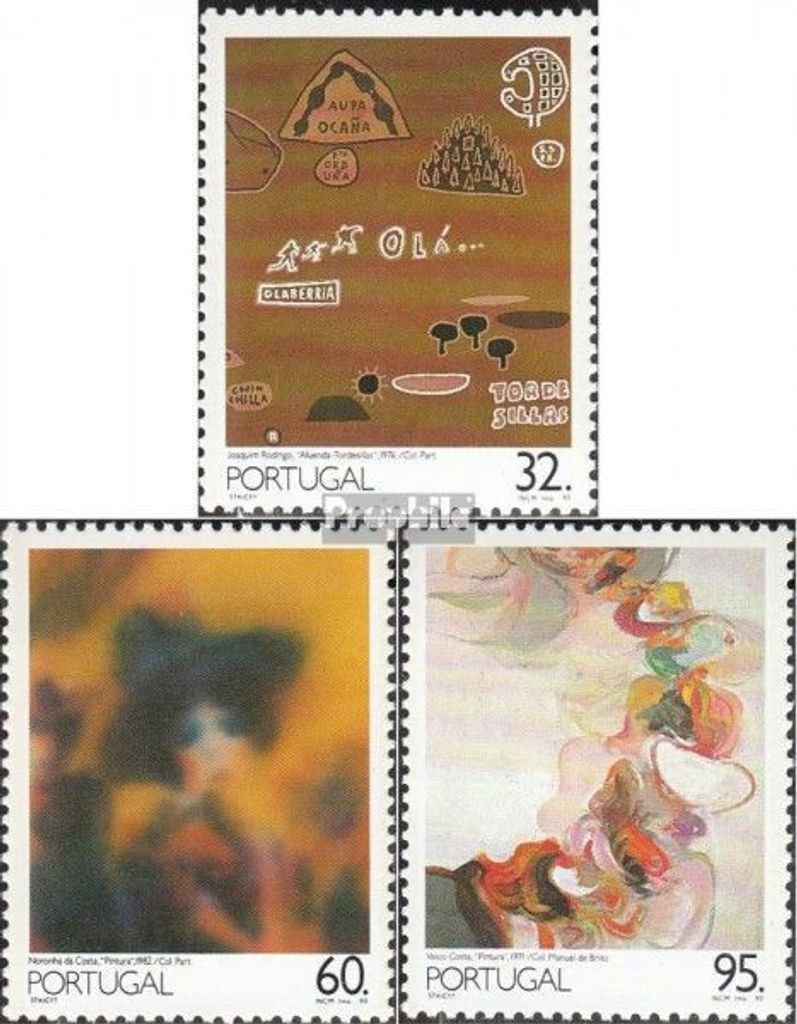 Briefmarken Portugal 1990 Mi 1813-1815 (kompl.Ausg.) postfrisch Gemälde des 20. Jahrhunderts