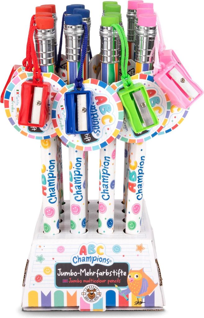 Ołówek Jumbo z temperówką i gumką 26 cm 1 szt. mix Obrázok produktu 