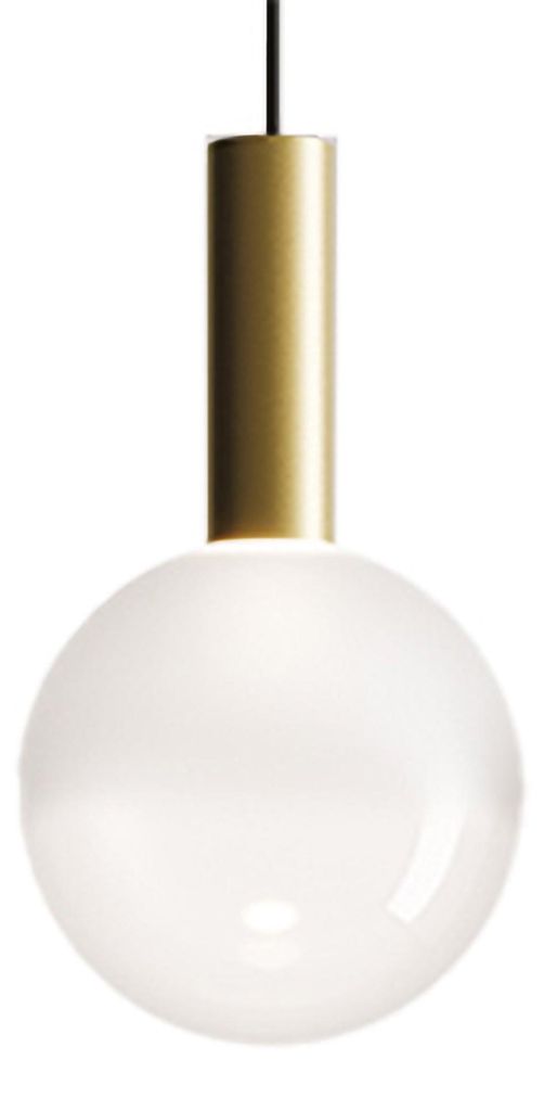 Zafferano Pendelleuchte LED-Kugel 8W 3000K Gold und mundgeblasenes Borosilikatglas, TRIAC-dimmbar, Gesamthöhe 328cm, IP40