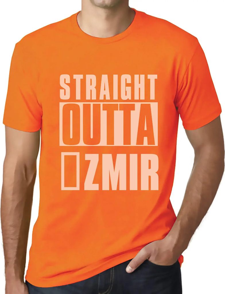 Herren Grafik T-Shirt Direkt aus İzmir – Straight Outta İzmir – Öko-Verantwortlich Vintage Jahrgang Kurzarm Lustige Druck Geburtstag Gesche...