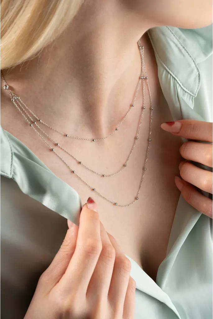 Collier multi-rangs en argent et perles Dorika au design raffiné - 4