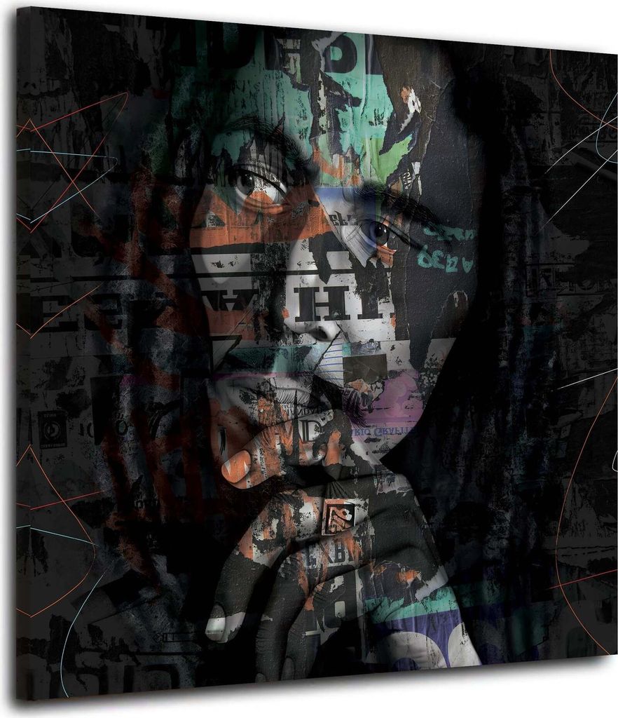 Reggae Style Sänger Bob Leinwandbild Wandbild Kunstwerk xxl Deko: 175x175x4cm