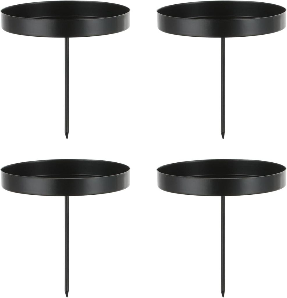 Kerzenhalter Adventskranz Stumpenkerzen Schwarz 8cm - 4er Produktbild 