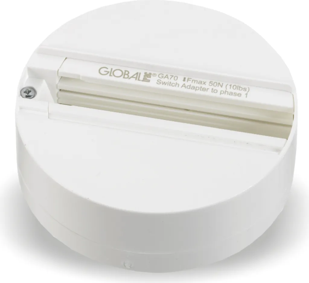 Adaptateur de plafond encastrable blanc pour rail triphasé pro