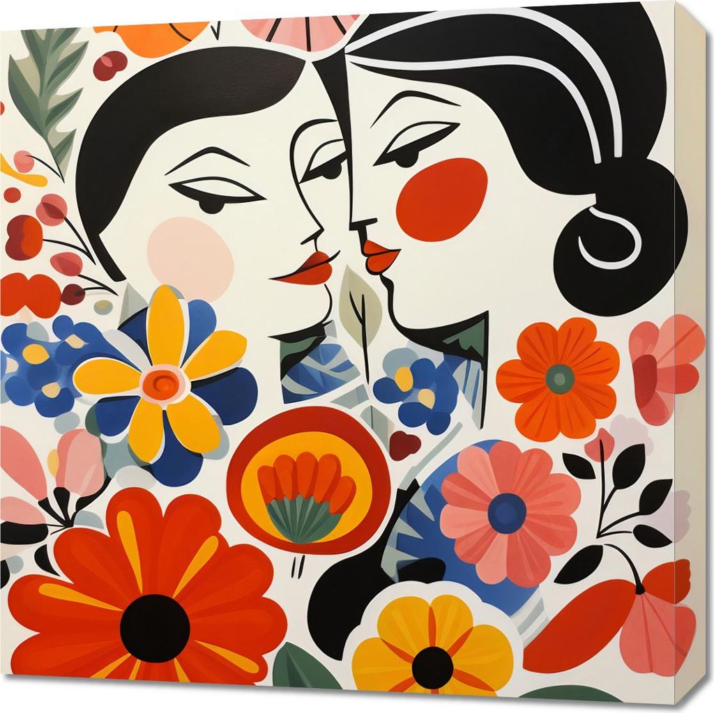 Bild 60x60cm Blumenromanze