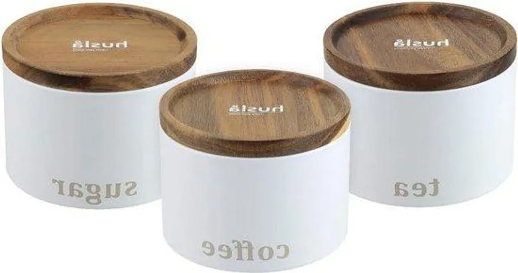 Ensemble de cuisine en bois d'acacia blanc - Set complet 7 accessoires