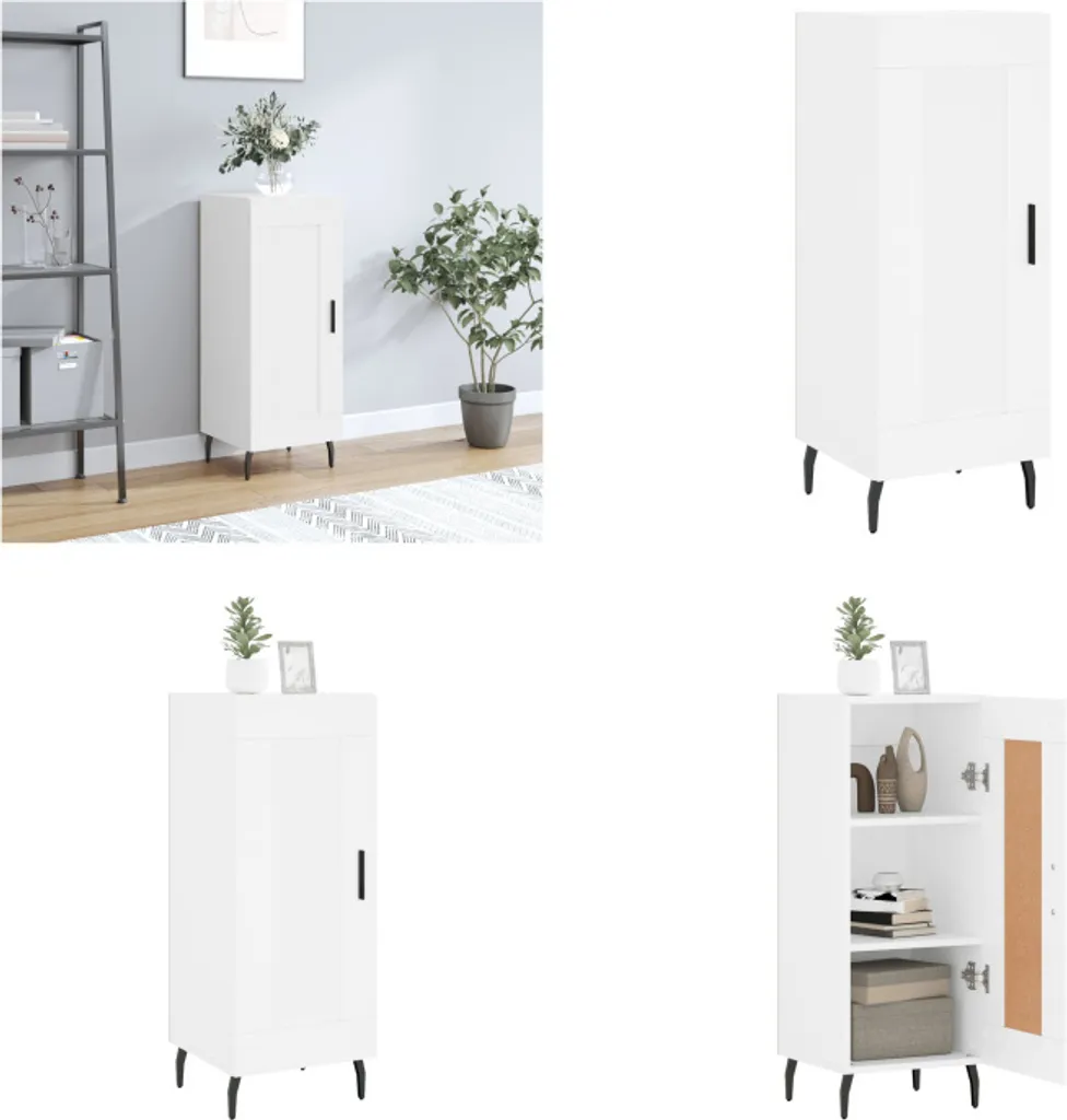 vidaXL Armadietto Multiuso Bianco 34,5x34x90 cm | Montaggio Facile