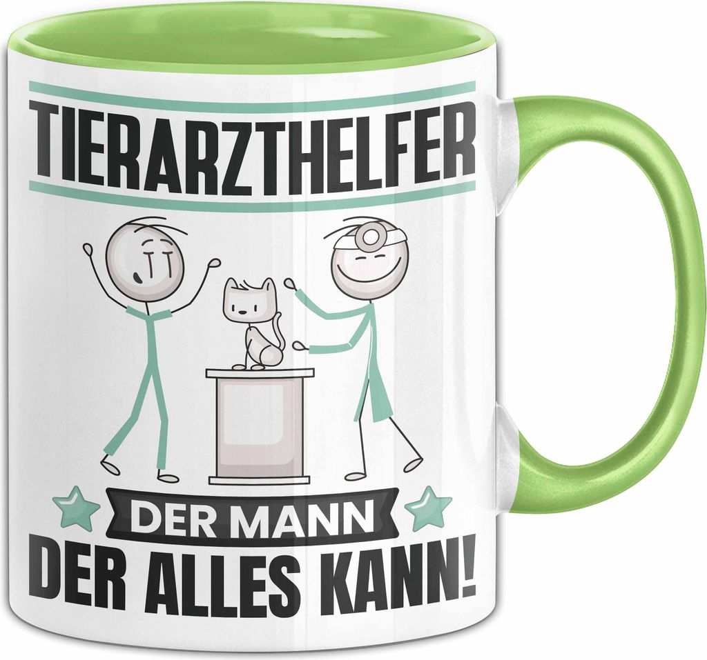 Tierarzthelfer Tasse Geschenk für Tierarzthelfer Der Mann Der Alles Kann Geschenkidee zum Geburtstag (Grün)