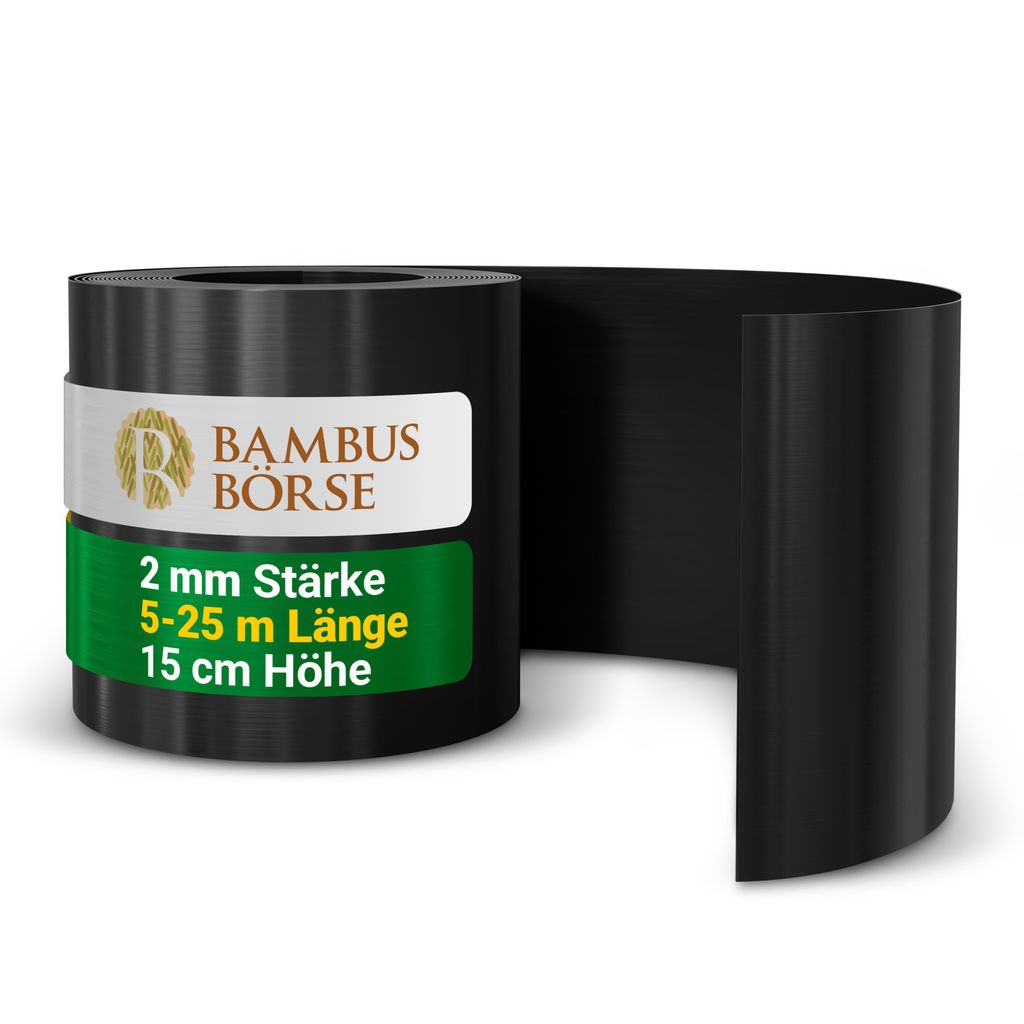 Beeteinfassung, Rasenkante (Stärke 2 mm, Höhe 15 cm ) aus HDPE Länge: 10 m*