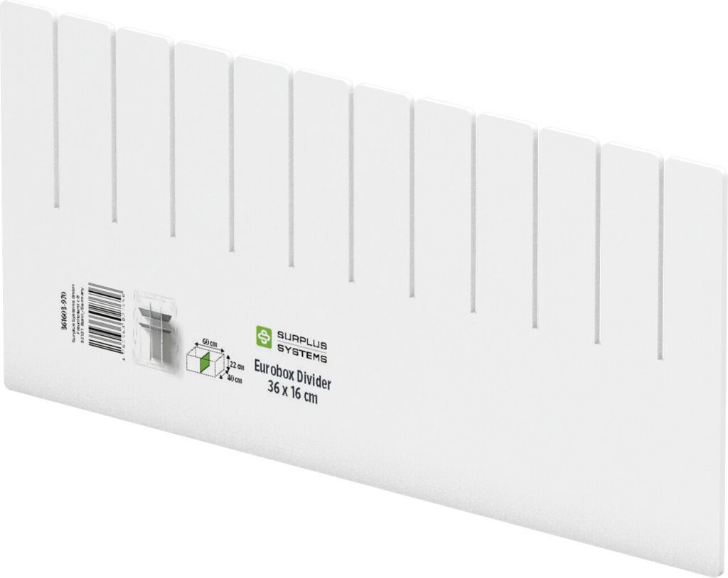 Surplus Systems Abtrenner für Eurobox 36 x 16 cm, weiß Produktbild 