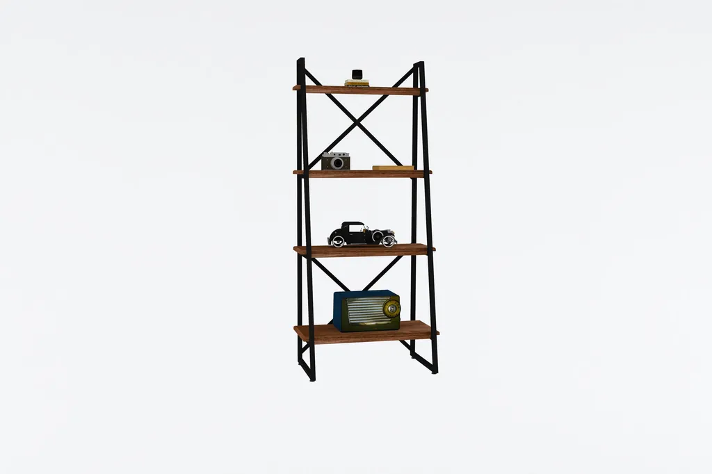 Bibliothèque 100% Bois de Pin Massif Alaro Noyer 150 cm Skye Decor - 2