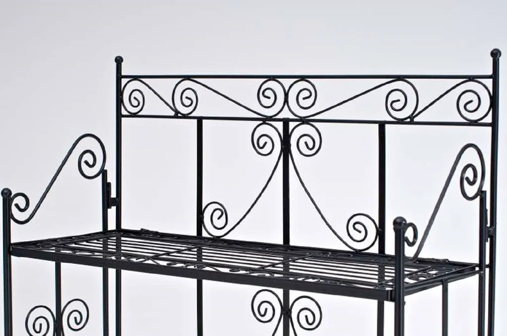 Étagère de Jardin Pliable en Fer Stable 5 Niveaux Noir Style Tradition