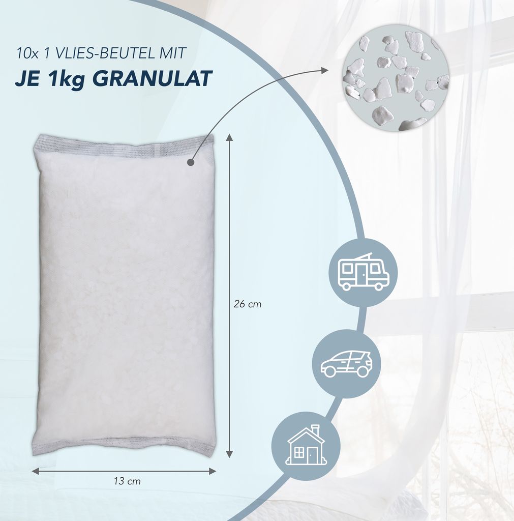 10 x 1000g Luftentfeuchter Granulat im Vliesbeutel Produktbild 2