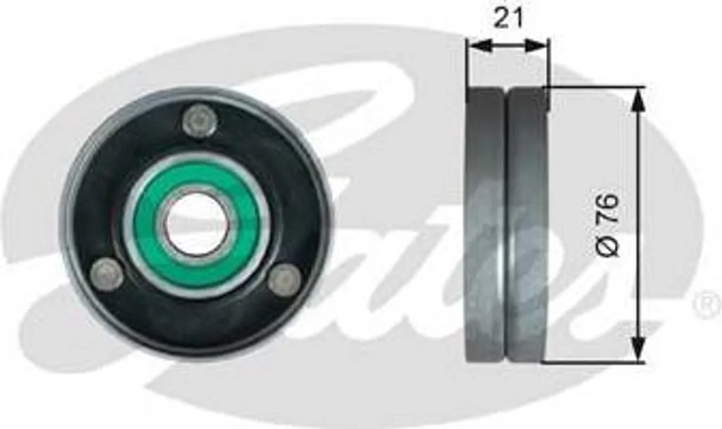 Poulie de renvoi GATES T36730 pour Courroie Trapézoïdale OE 079903341A