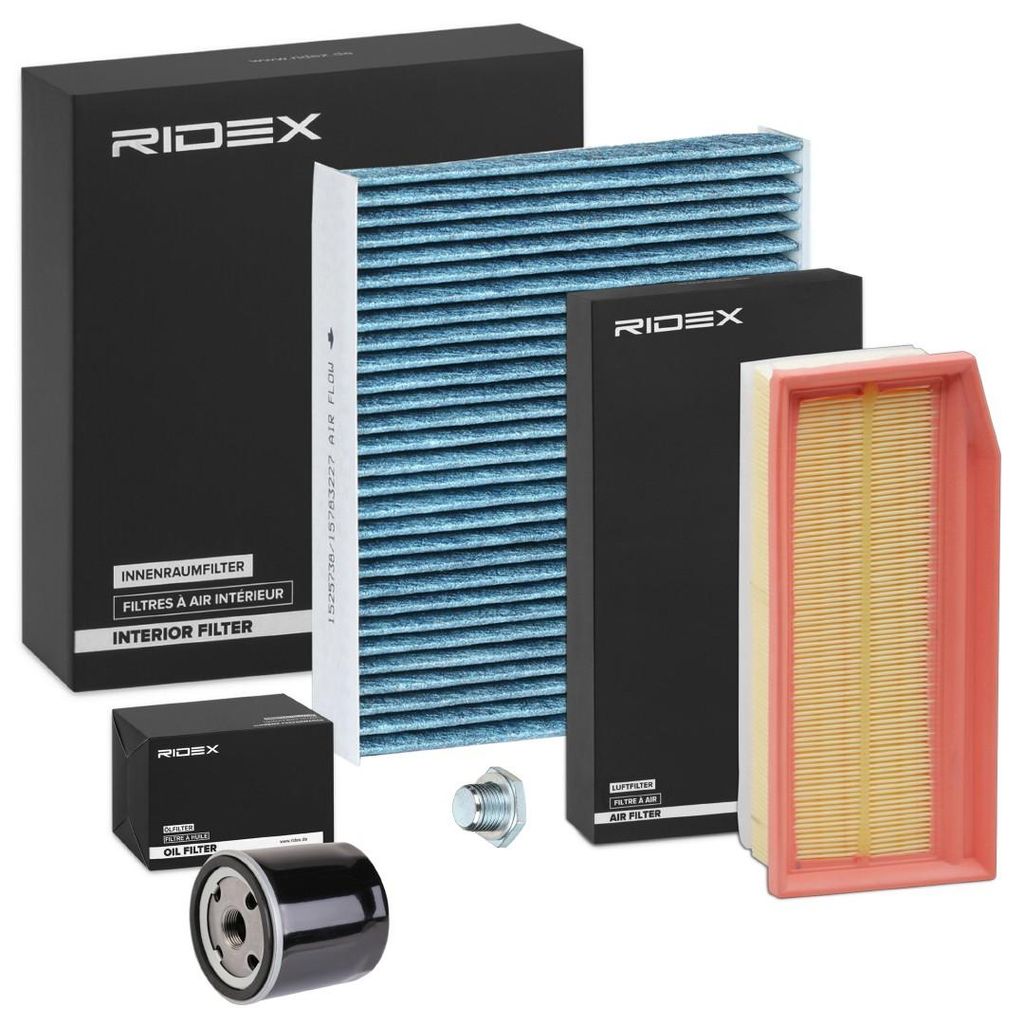 RIDEX Filterset Inspektionspaket Filtersatz für RENAULT Clio IV Schrägheck (BH) Scénic III (JZ0/1) Captur (J5, H5) Clio IV Grandtour (KH) für D...
