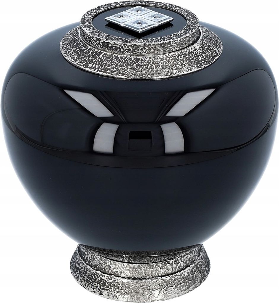 Exklusive Schwarze Urne Mit Swarovski-Kristallen