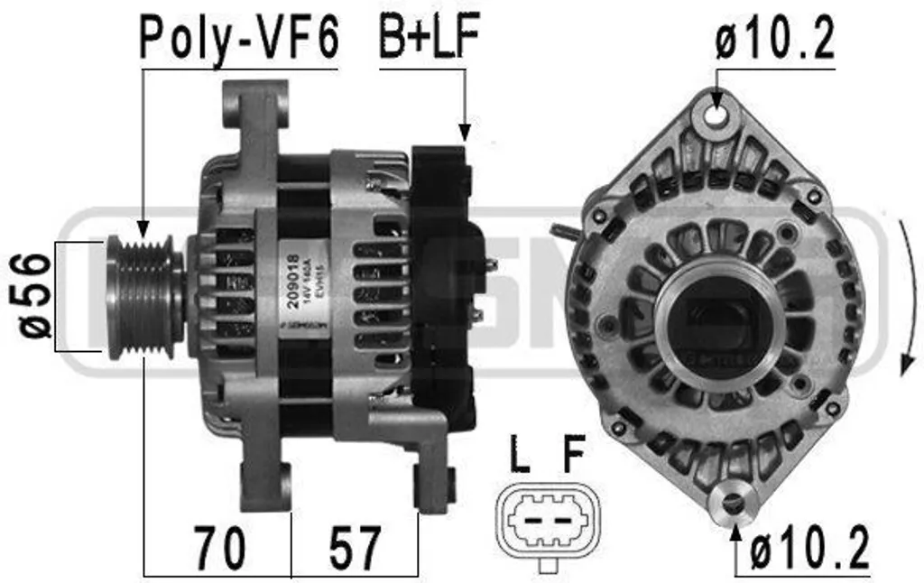 Alternateur de voiture pour Cruze, Orlando et Captiva - Standard 12V