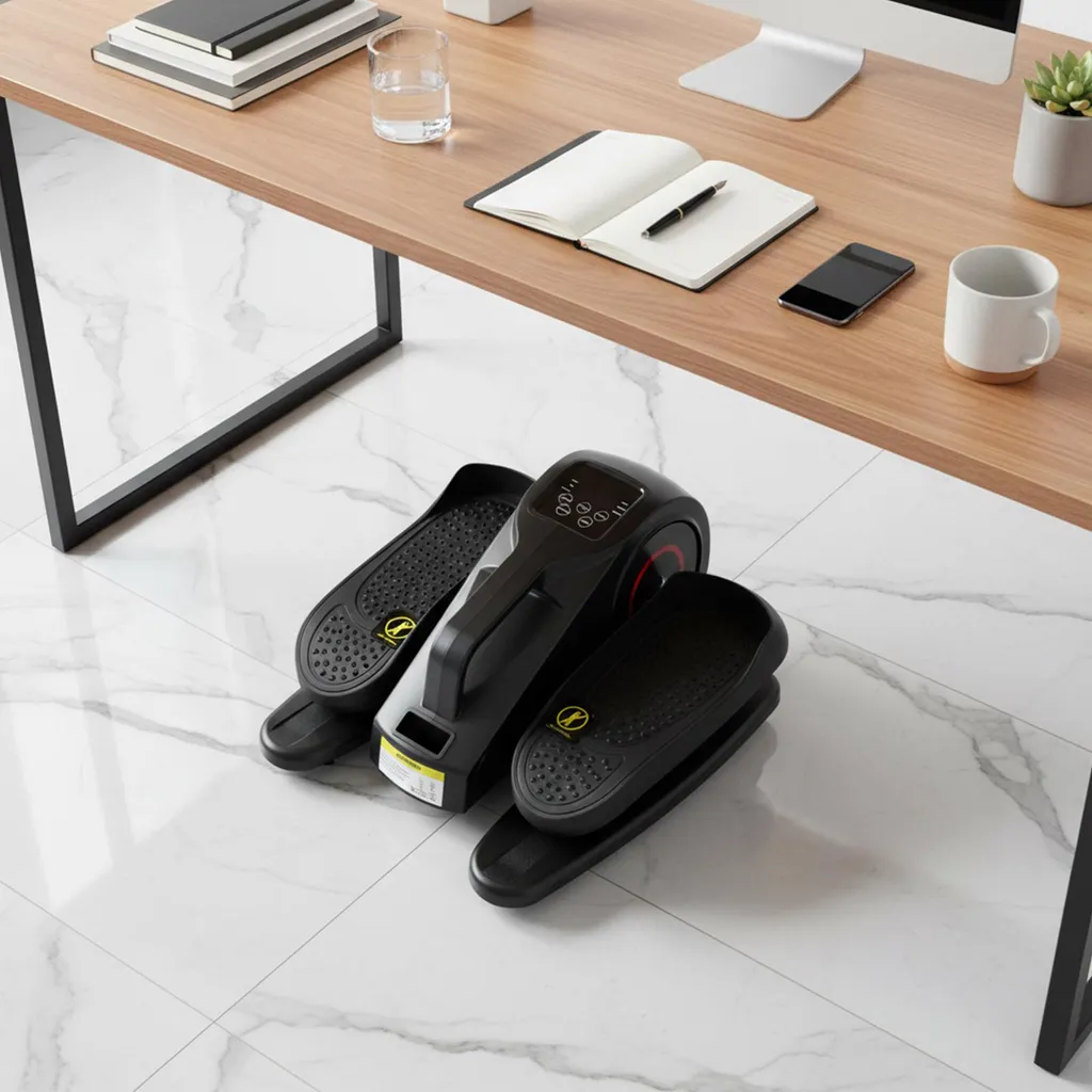 Pédalier elliptique compact avec écran LED et commande à distance noir
