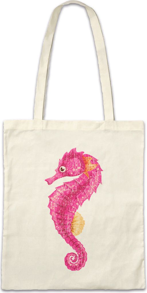 Urban Backwoods Pink Seahorse, Stofftasche, Farbe: Beige