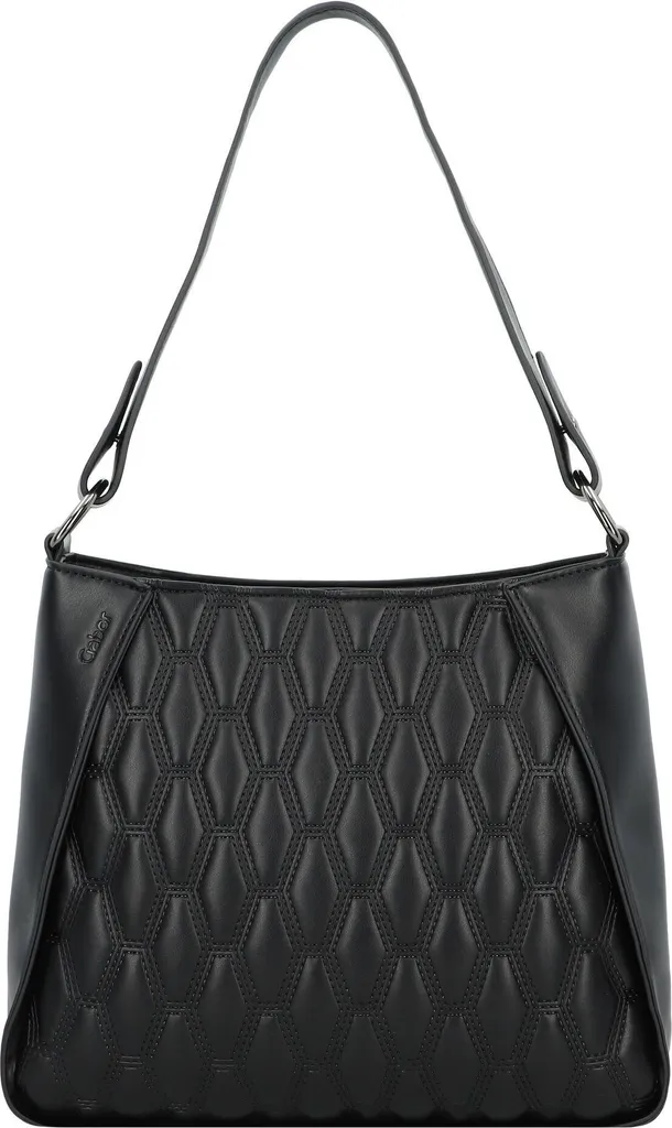 Sac Hobo Gabor Benira 011188060 Noir avec Finition Tressée et Zip Robuste