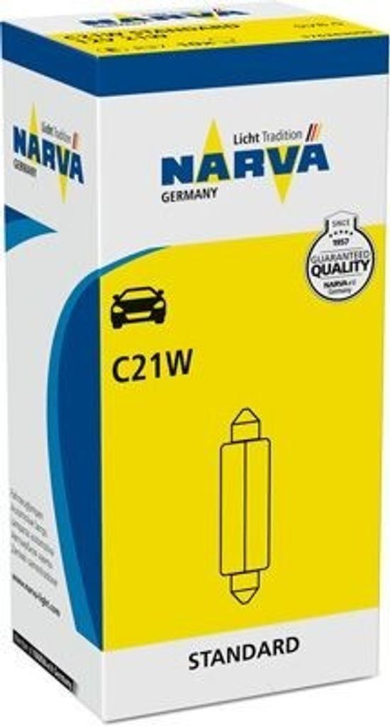 1x NARVA C21W Kennzeichenbeleuchtung Birne 12V 21W 176343000
