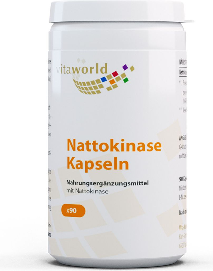Vita World Nattokinase | 90 Kapseln | 2000 FU pro Kapsel | vegan | gluten- und laktosefrei