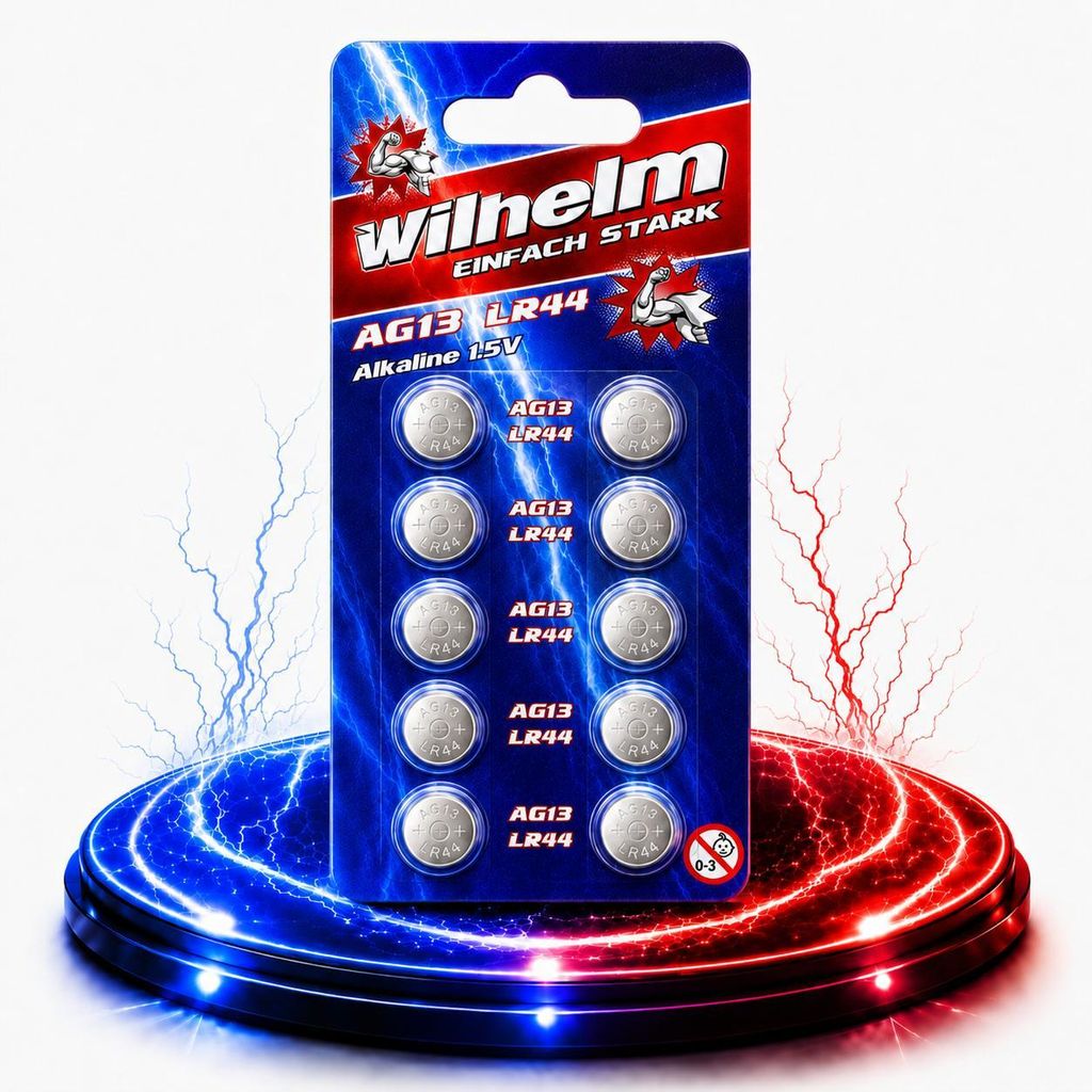 10 x Wilhelm AG 13 /147/LR44/SR44W/357/LR1154/V13GA Produktbild 