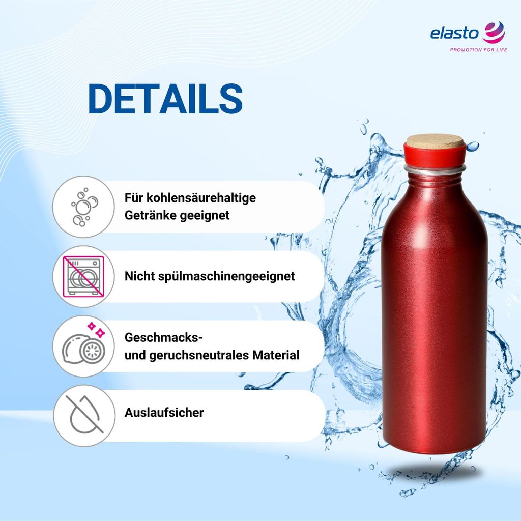 Trinkflasche Kohlensäure geeignet 650 ml