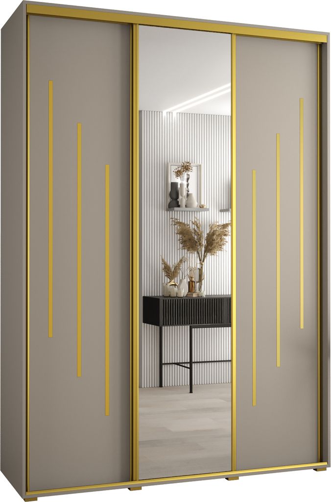 Kryspol Dakota 9 Schrank, drei Türen - 235,2x170x60cm - Kaschmir Gold