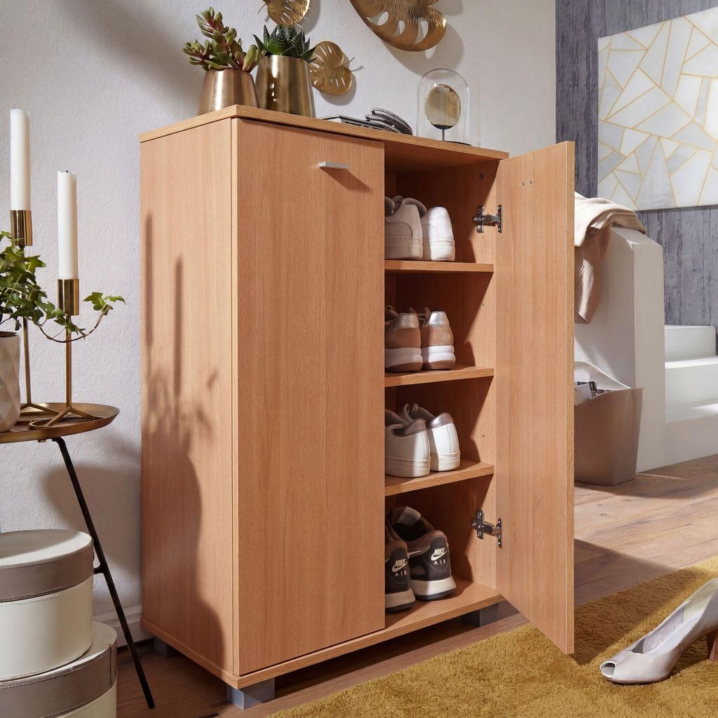 FineBuy Schuhschrank Buche modern Holz 12 Paar Schuhe 4 Produktbild 