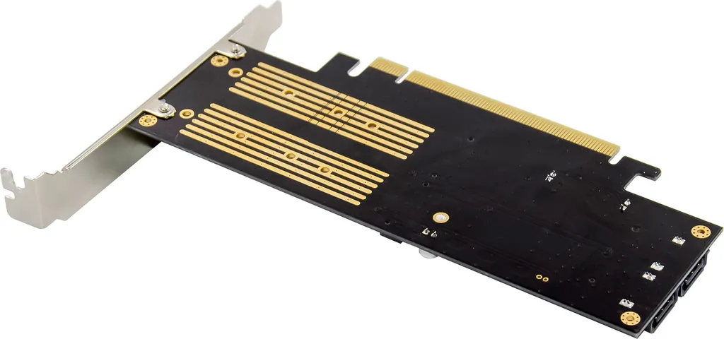 Carte PCIe x16 Triple Interface M.2 mSATA InLine avec Support SSD - 7