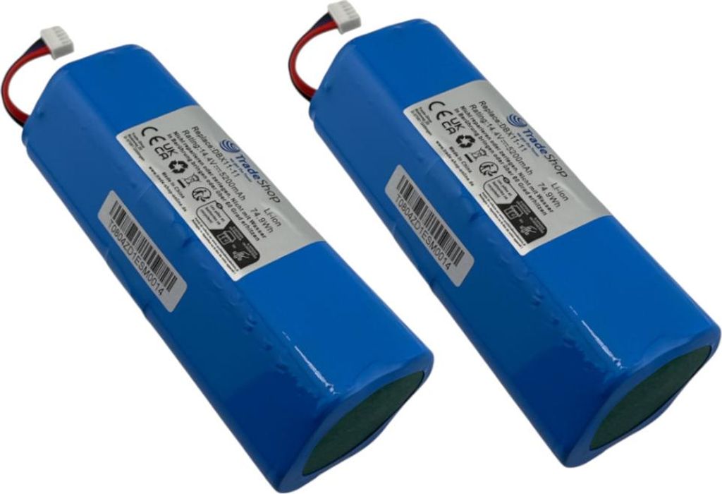 2x Trade-Shop Li-Ion Akku 14,4V / 5200mAh kompatibel mit Ecovacs Deebot T8 Aivi Max Power, Ozmo 9er, T20 Omni, X1, DJ65, DX53, DX65, DX93