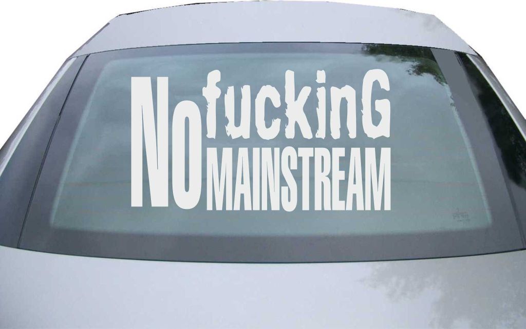 Indigos UG - Aufkleber Heckscheibe & Motorklappe DE2520 - silber - 600x300 mm - No fucking Mainstream - Auto Scheiben Fenster Heckklappe Tuning Rac...