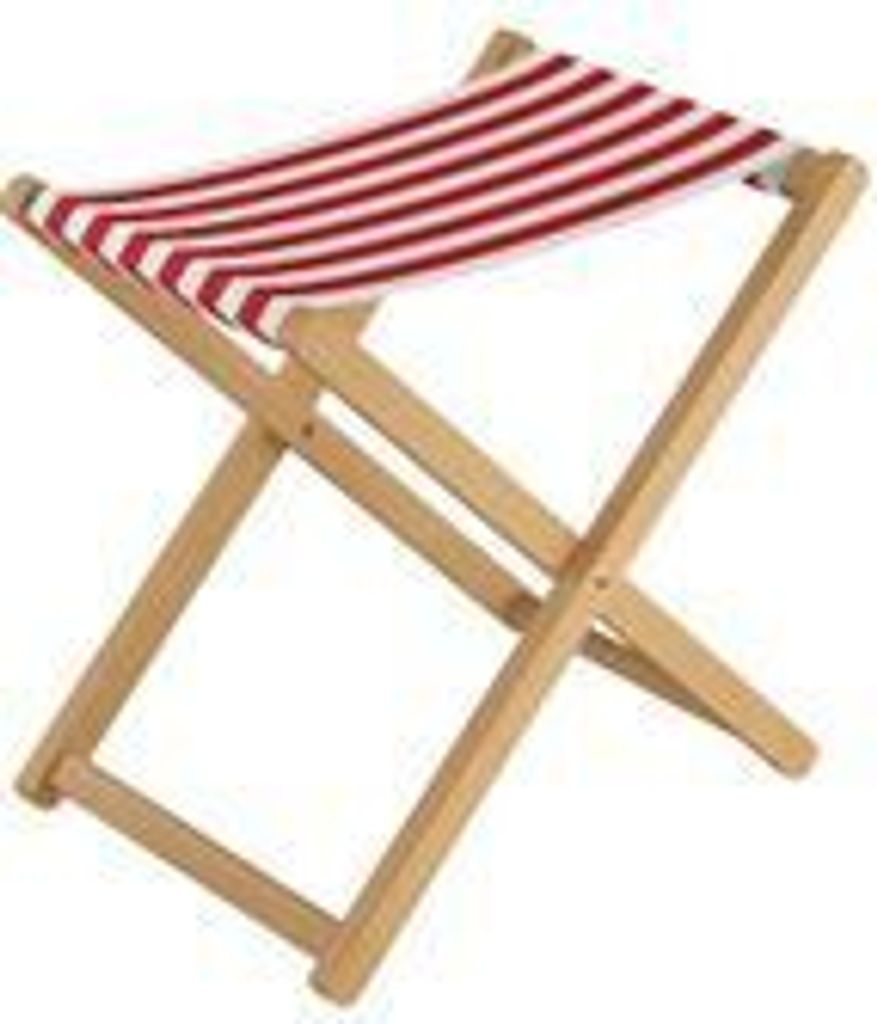 Klappbarer Holz-Campinghocker XL in normaler Sitzhöhe in vielen Farben V-10-226rot-weiß Streifen