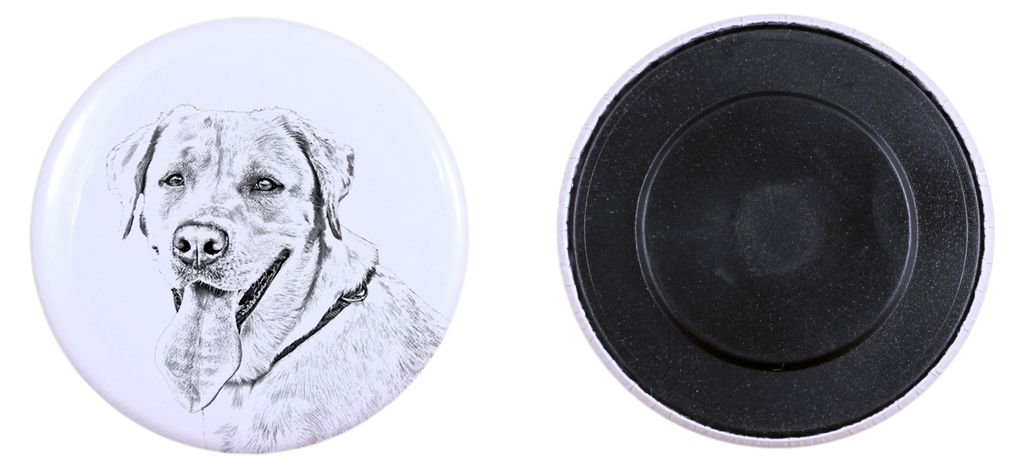 Labrador Retriever I Magnet mit einem Hundepfotenabdruck, außergewöhnlich leicht, starker Magnet, handgefertigtes Produkt der Marke Art-Dog